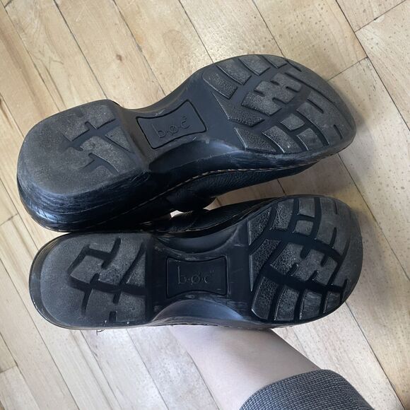 Boc Born Concept Black Leather Clogs Slip On Nurse Shoes‎ Womens Sz 8.5 - Picture 6 of 9